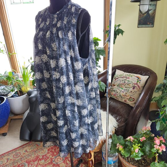 24249  NWT!! Anthropologie Joie Sleeveless Mini Dress Baltic Print Size XXL - Picture 1 of 14